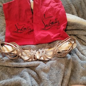 ROBERTO CAVALI STRAPPY HEELS.GOLD/ BLUSH